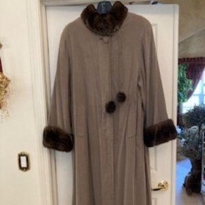 Trench Coat with Ranch Mink Trim